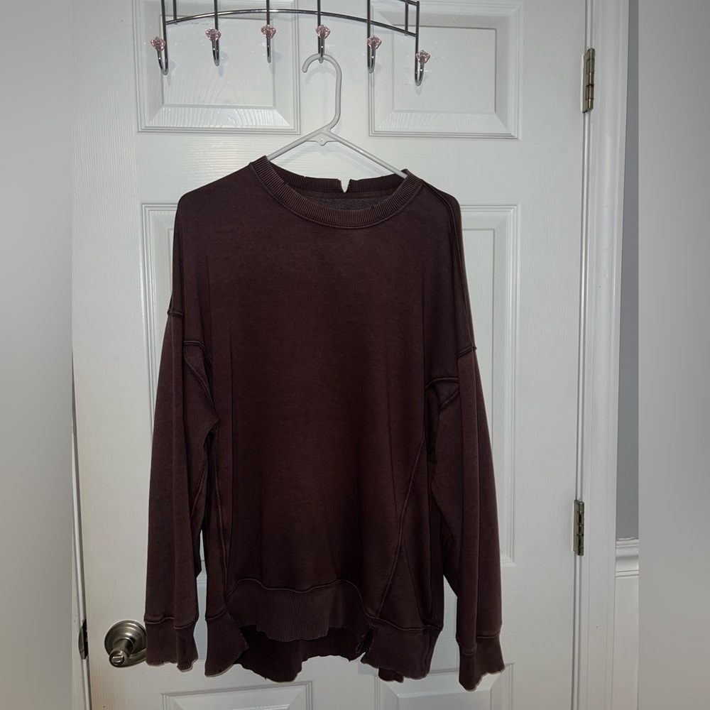 Aerie Dark Brown Crewneck Sweater